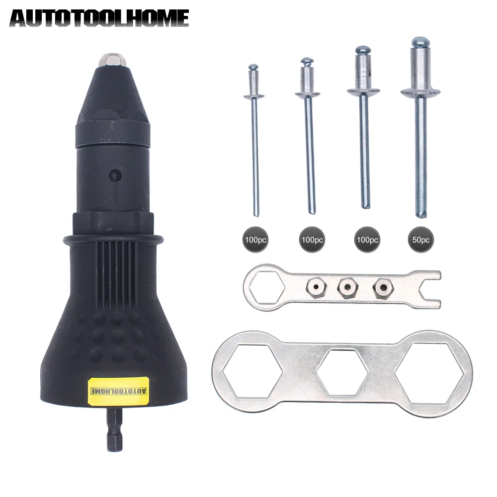

350Pcs Electric Rivet Gun Aluminum Blind Rivets Assortment Kit Fit Cordless Drill Drill Adaptor Insert Nut Tools
