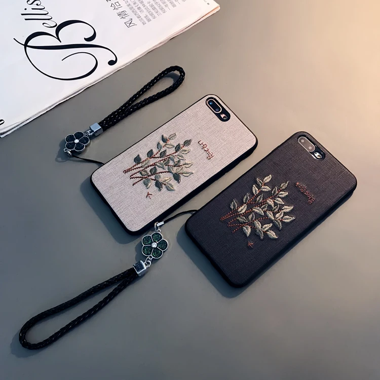 3D Handmade Embroidery Case For iPhone 6 6s 7 8 Plus PC+TPU Rose Flower Phone Cover iPhone8/iPhone7/iPhone6s Skin |