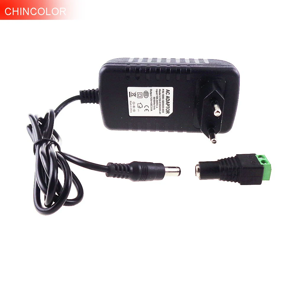 buy 3A Power adapter supply with Female DC socket for single color led strip EU US UK AU AC110 220V to DC12V plug transformer Q