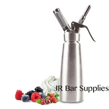 De acero inoxidable de grado militar 1 pinta (500 ml) de crema batida dispensador/batidor de crema con 3 boquillas de decoración de tortas