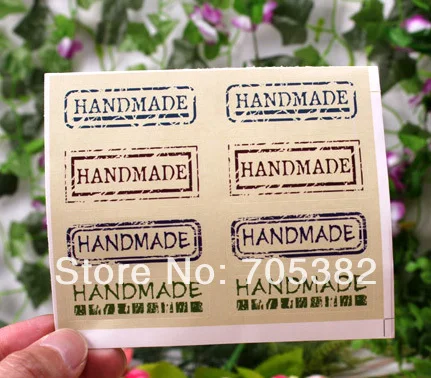 

100pcs/lot Handmade Seal Sticker 5x1.7cm Label Bakery Sticker Good quality (ss-8508)