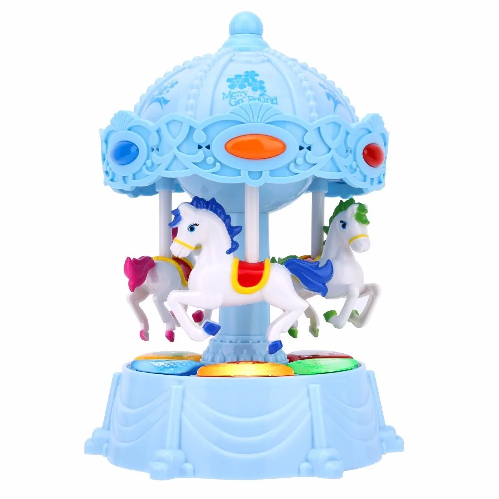 Carousel Music Box Cute Merry Go Round Electronic Musical Rotating Toy