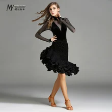 Adult Latin dance font b skirt b font set my740 741 velvet irregular font b skirt
