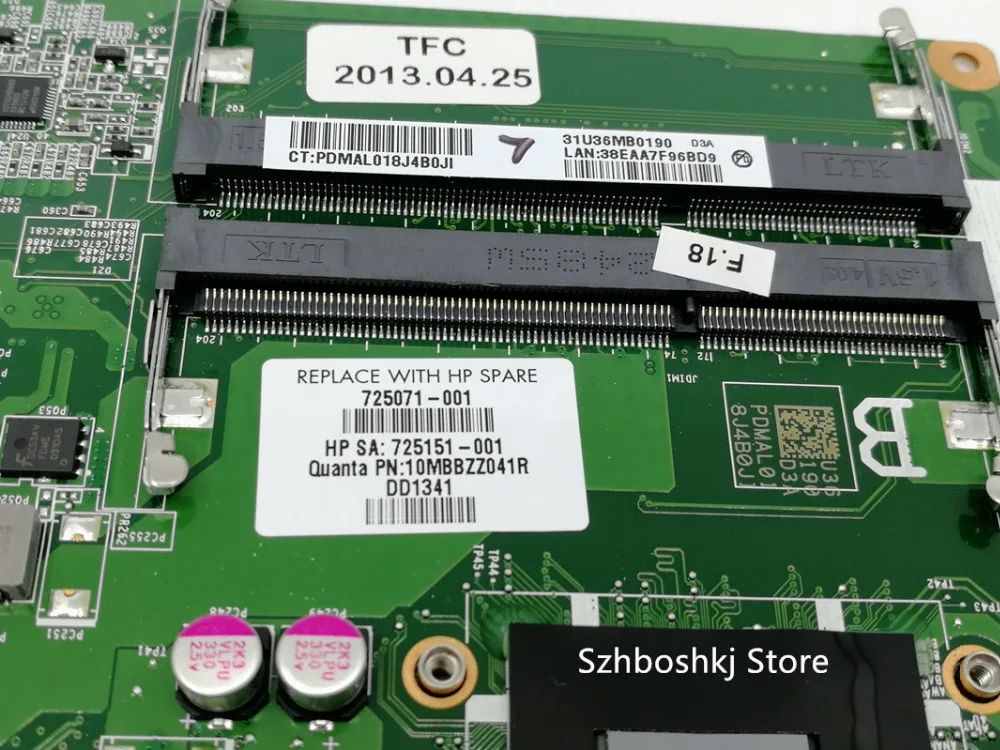 DA0U36MB6D0 для hp Pavilion15 15B Материнская плата ноутбука 725071-001 725071-501 тестирование