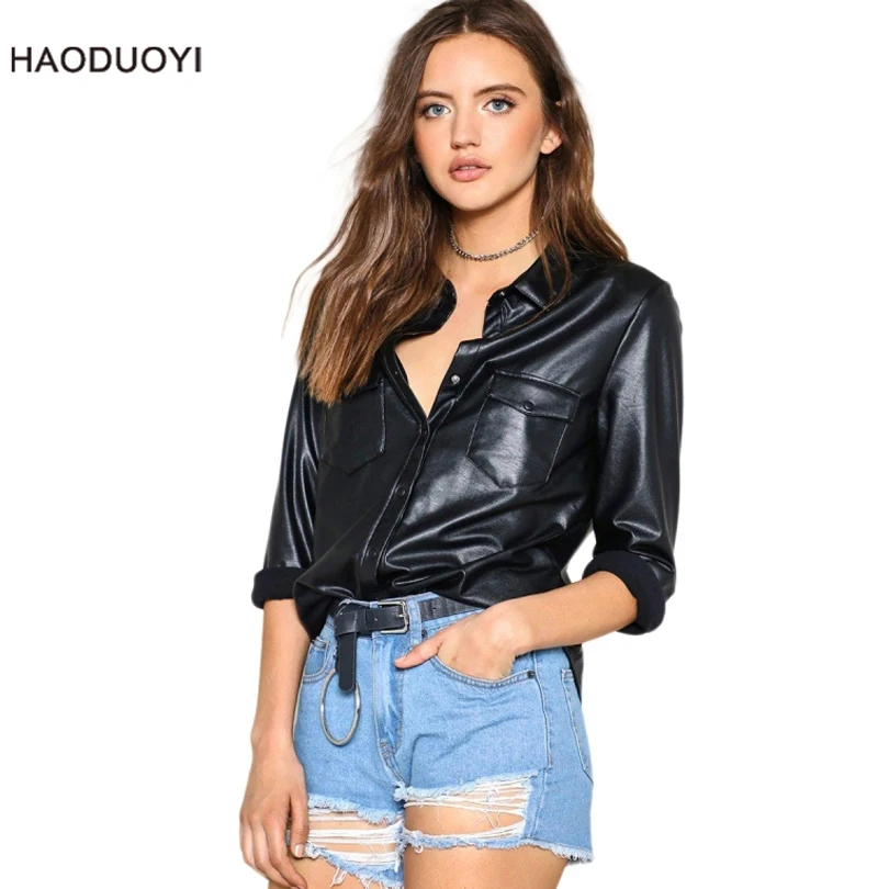 Womens Leather Shirt Online shopping from a great selection at Clothing, Shoes & Jewelry Store.