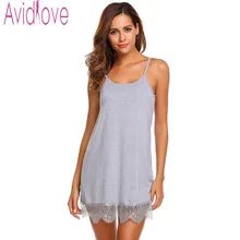 Avidlove Lady Cotton Nightgown Women Nightwear Nightdress Female Sleeveless Lace Nighty Sexy Sleepwear Sleepshirt Home Clothing