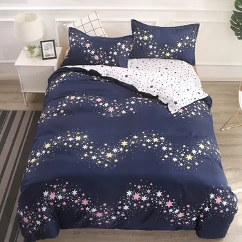 

Home Decoration Set Star Bedding Set Queen king full Soft Bedclothes Twin Blue Print Duvet Cover Set Pillowcases Bed Set 3/4Pcs