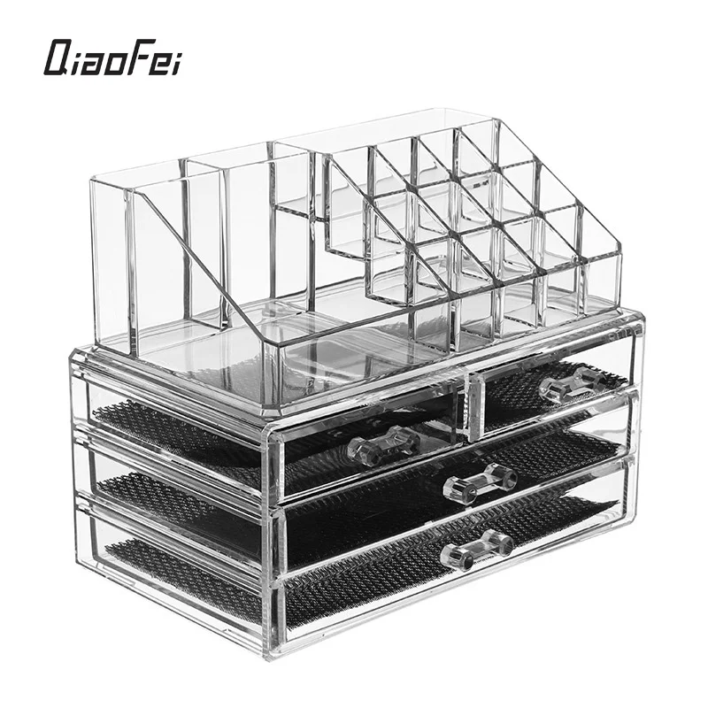 

New Clear Acrylic Makeup Storage Case Nail Polish Rack Lipstick Cosmetic Storage box Holder Makeup Brush Makeup Organizer