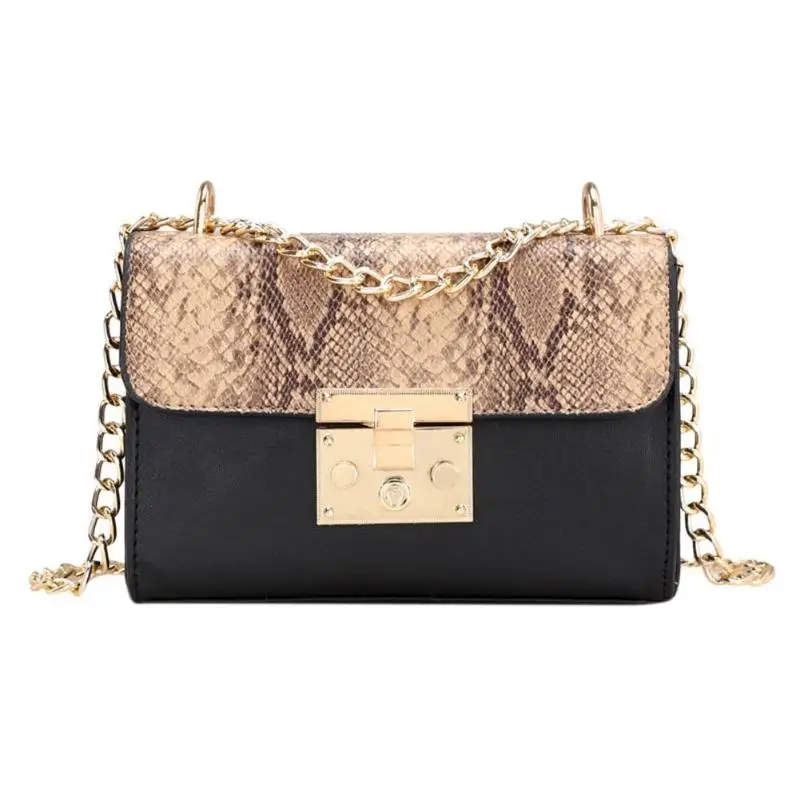 Модная женская сумка на плечо из искусственной кожи со змеиным узором на цепочке, сумка через плечо, сумочка-клатч