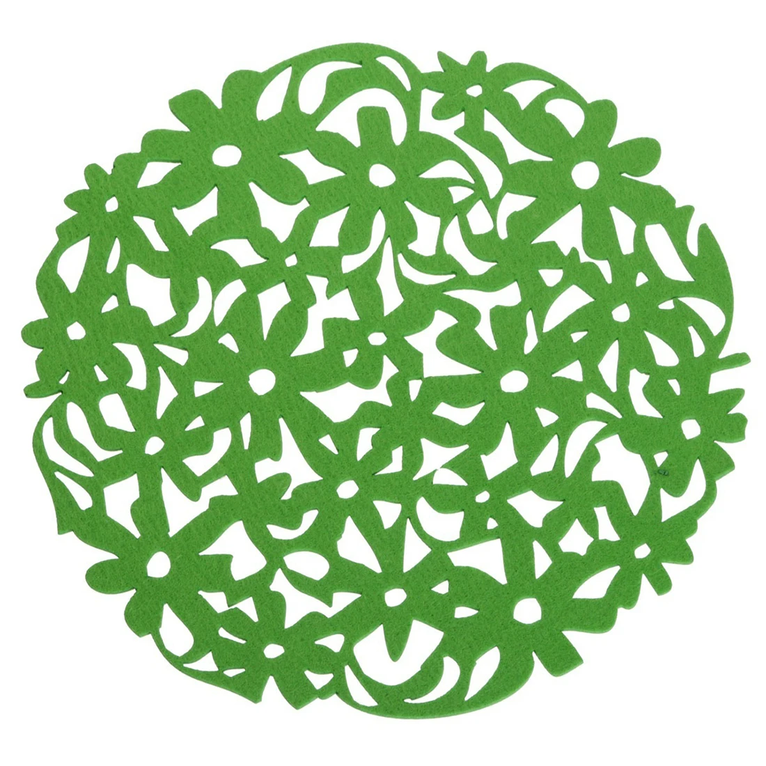 Round Laser Cut Flower Felt Placemats Kitchen Dinner Table Cup Mats