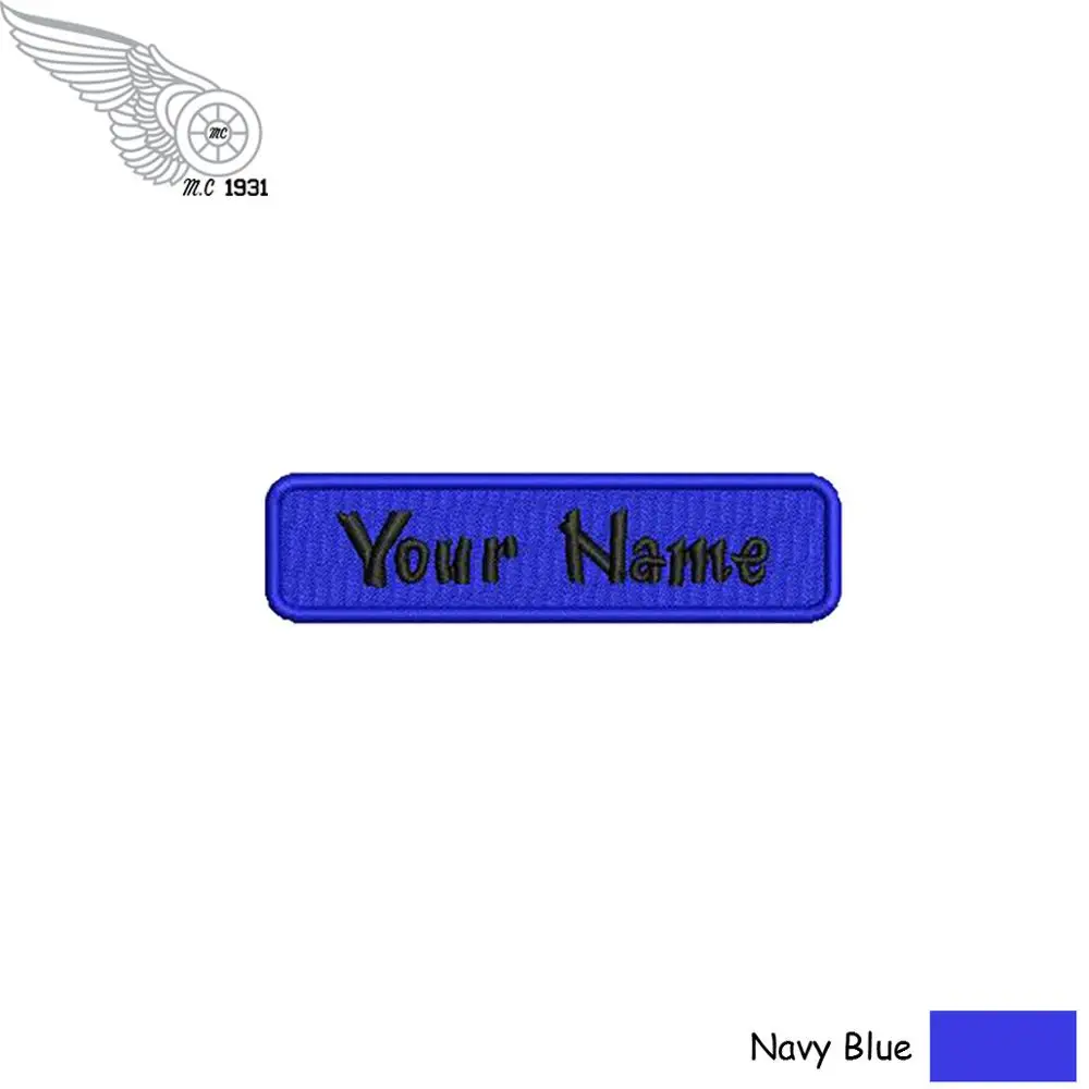 Индивидуальные Имя вышивки патчи Волшебная паста железа на DIY Мини персонализированные милитари номер тег 4 дюймов - Цвет: Navy Blue