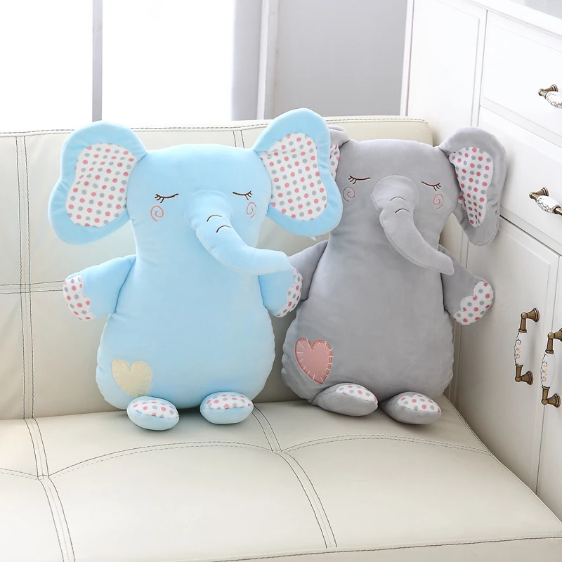 Nooer 35*55CM Cute Elephant Soft Plush Toy Baby Appease Doll Stuffed Animals Elephant Kids Sleeping Pillow Cushion Birthday Gift