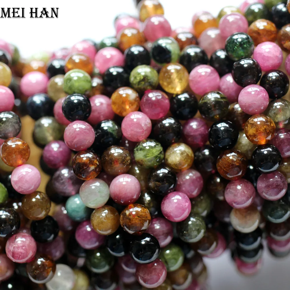 Meihan(approx24beads/набор) 7-7,5 мм натуральный А+ турмалин браслет для женщин браслет ювелирные изделия DIY дизайн