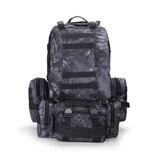 Paquete ejército mochila de doble hombro Mujeres masculinas 50l combinación táctica paquete de viaje de viaje grande grande mochila de caza