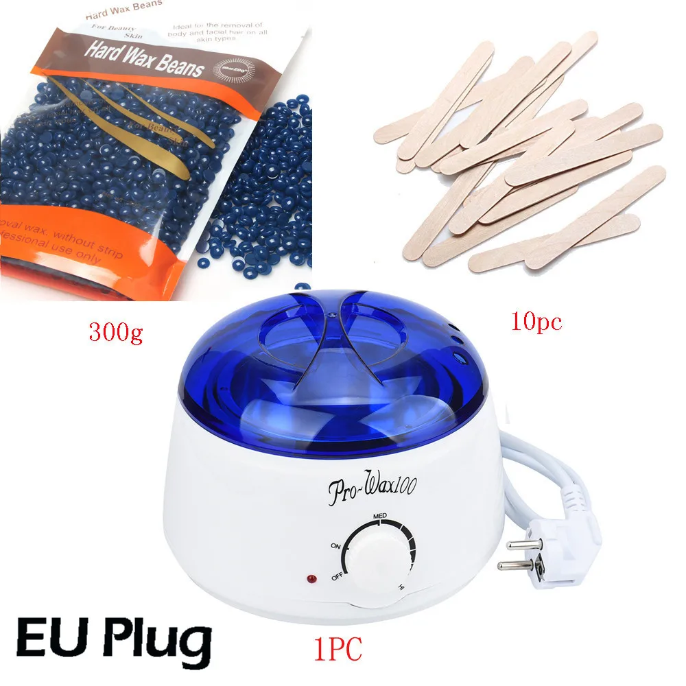 

Hard Wax Beans 300g Wiping Sticks MINI SPA Hand Epilator Hot Wax Warmer Heater Pot Depilatory Set cream waxing machine set#923