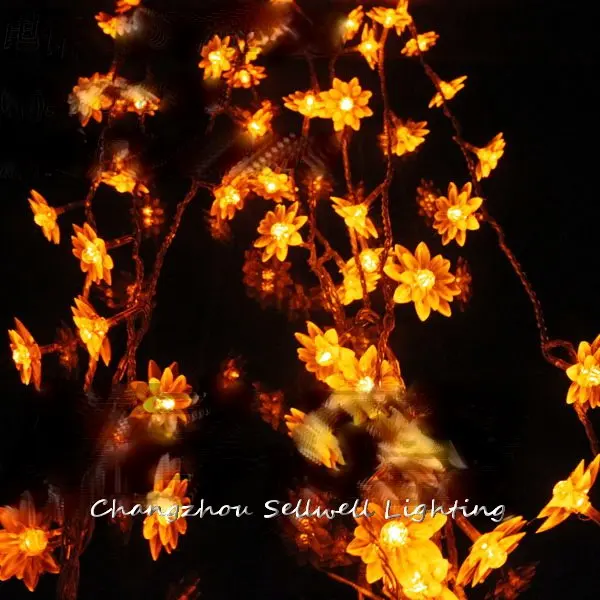 

Time-limited Navidad Great!christmas Bulb Showcase Decoration Christmas Tree Accessory 10m Golden Lotus Led Light H056