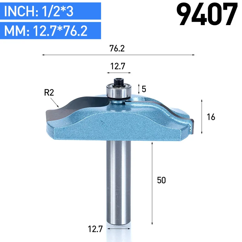 HUHAO 1 шт. 1/" хвостовик промышленного класса деревообрабатывающие Фрезы с ЧПУ инструмент двери кромки биты деревянный излишки фрезы - Длина режущей кромки: 9407