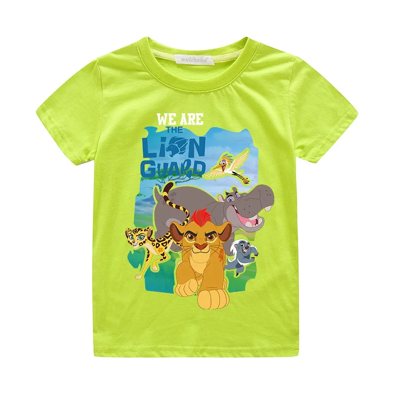 Детские летние футболки с короткими рукавами для мальчиков футболки для девочек с рисунком Симбы, короля, Льва Детские хлопковые футболки, топы, одежда za058