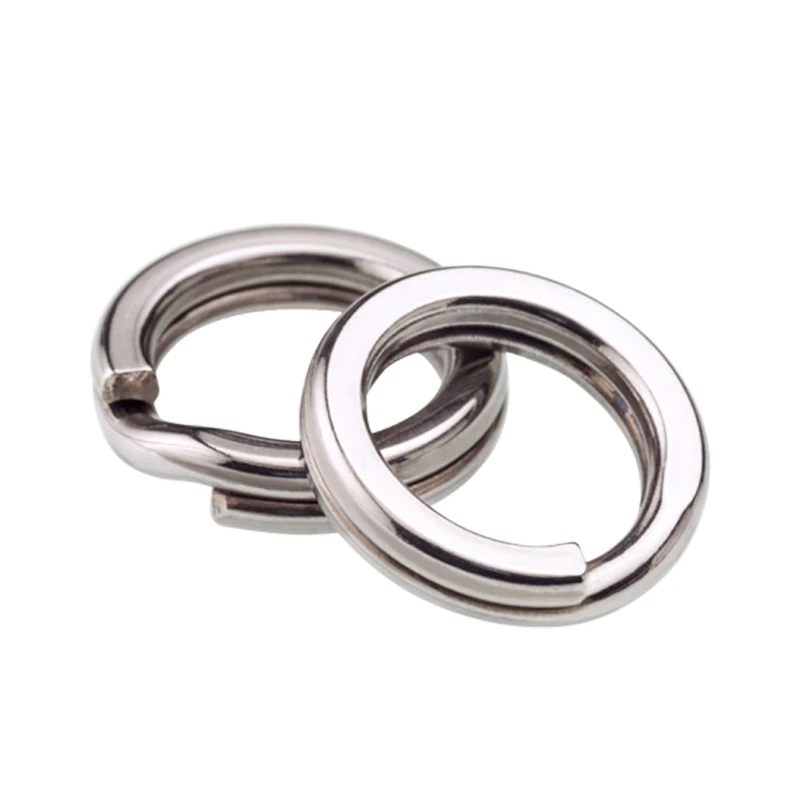 60/100Pcs Fishing Rings Stainless Steel Split Rings High Quality Strengthen Solid Ring Lure Connecting Ring Fishing Accessories