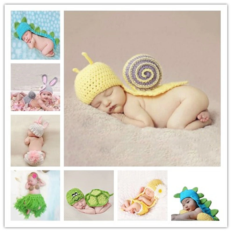 

Newborn Photography Props Crochet Rabbit Baby Hat Handmade Newborn Props Baby Mask Infant Newborn Studio Photo Shoot girl
