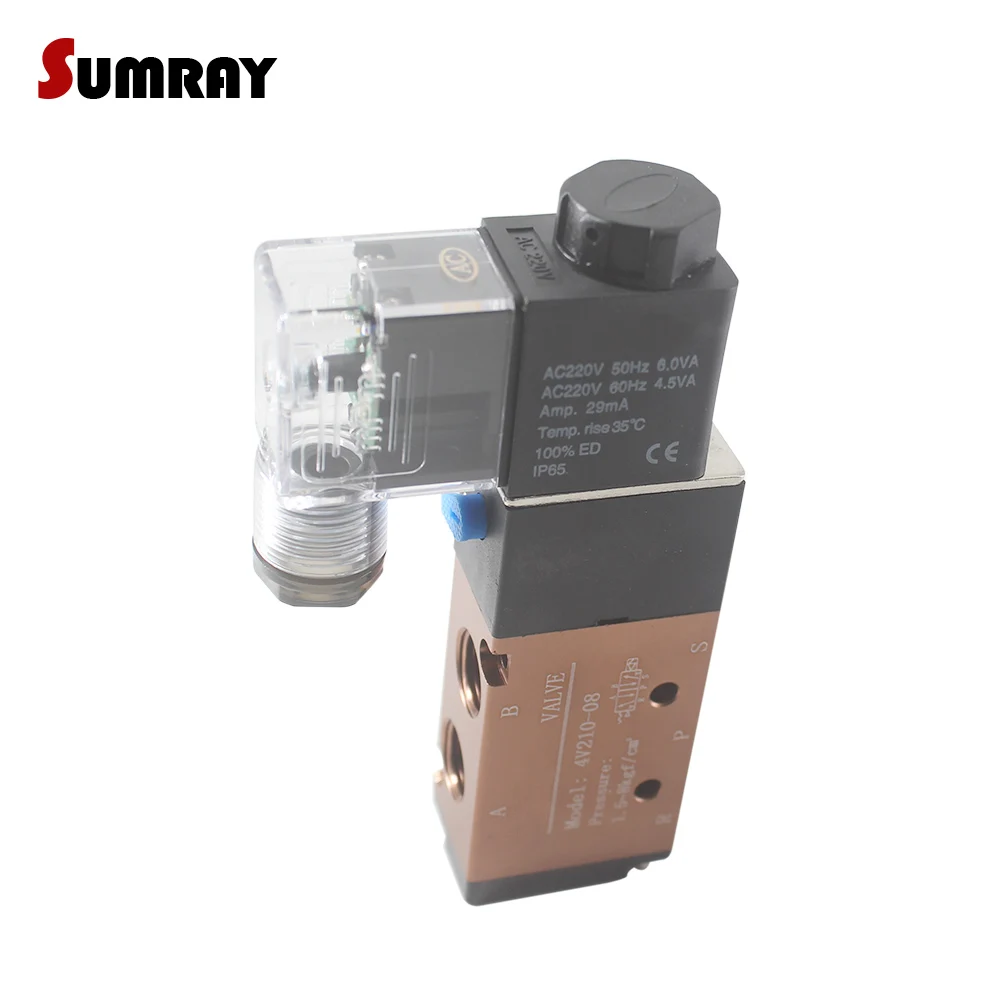 Электромагнитный клапан SUMRAY 4V310 10/4V410 15 5 позиций Пневматический электромагнитный
