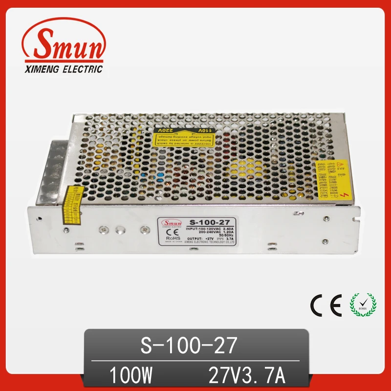

SMUN High Quality 100W 220VAC to 3.7A 27VDC Switched Mode Power Supply SMPS With 2 Years Warranty