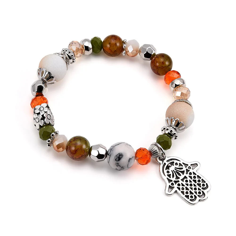 

Bohemian Color Beads Charms Pendant Bracelets for Women Ethnic Style Jewelry Bracelet LL@17