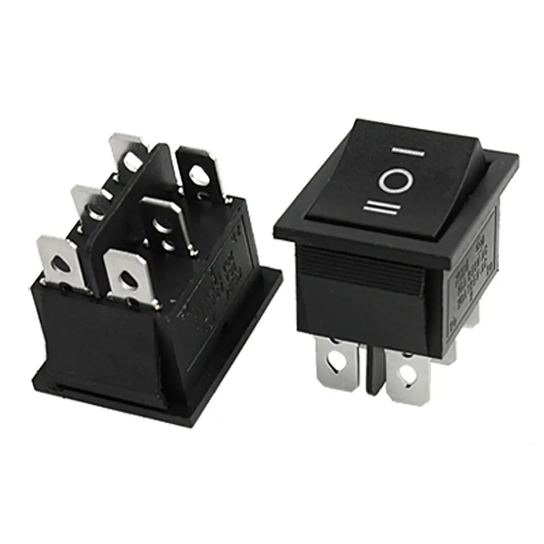 2pcs 6 Pin DPDT ON OFF ON 3 Position Snap in Rocker Switch 15A 250V 20A