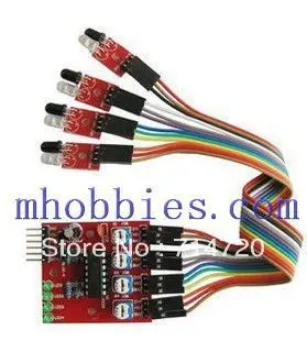 4 Channel infrared detection tracing sensor black and white line recognition use for 4wd robot chassis