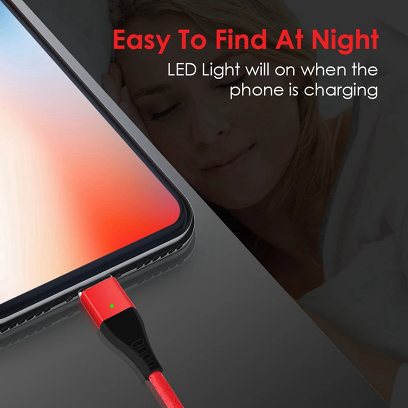 مايكرو USB كابل المغناطيسي 1 m USB كابل 2.4A سريع شحن شاحن كابل بيانات الهاتف المحمول USB كابل USB الحبل