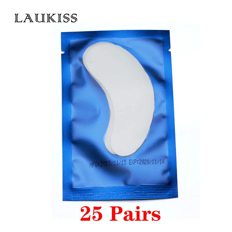 25Pair Blue 25/50/100 пар/лот Пластыри для ресниц наращивания кругов под глазами колодки Бумага патчи розовый Безворсовая наклейки Ткань для ресниц накладных - Цвет: 25Pair Blue