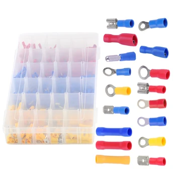 

beler 480pcs Assorted Crimp Terminals Butt Connectors Set Car Styling Electrical Wiring Insulated Tool Set 3 Colors