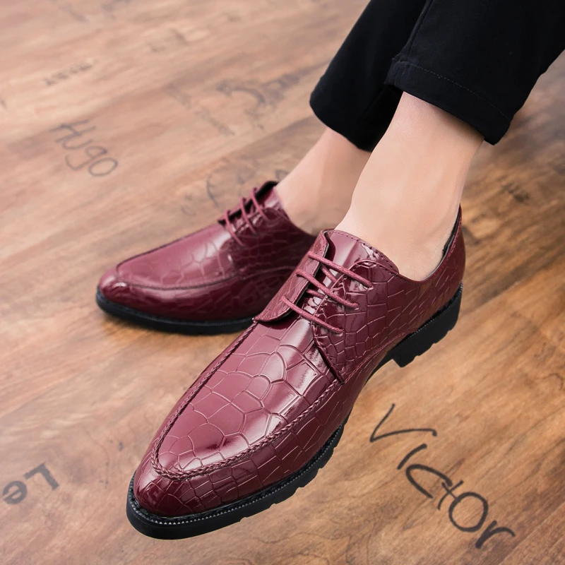 snake skin patent leather formal luxury italian brand glossy dress party cool designer male footwear brogue oxford shoes for men (23)