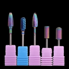 Полный красоты 5 тип красочный Вольфрам КРУГЛЫЙ пламя ногтей сверло карбида фреза Маникюр Электрический аксессуары для ногтей