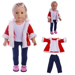Аксессуары для кукол способа высокого качества ручной работы 3 шт. подходит для 18-дюймовой куклы Рождественская одежда (без обуви)