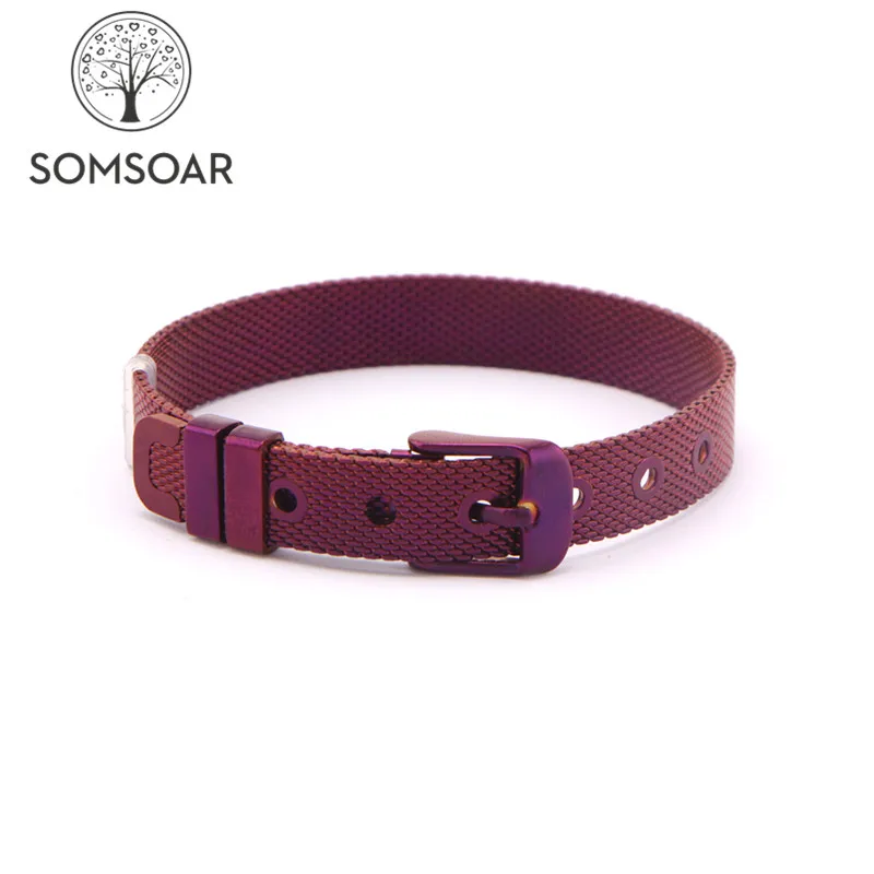 Somsoar ювелирные изделия Королевский синий и кофейный фиолетовый сетчатый Браслет
