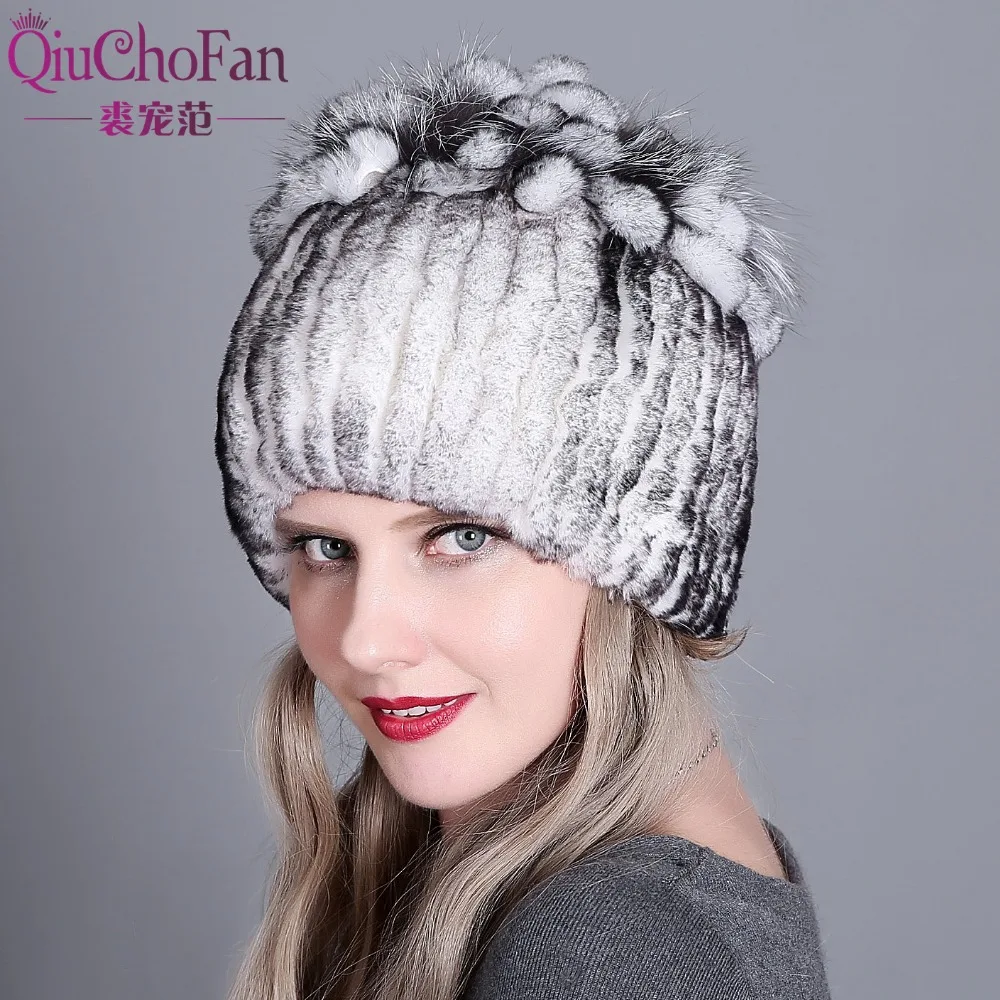 Comprar Sombrero de invierno de mujer para mujer 100% Real Rex conejo piel de zorro sombrero Rex piel de conejo gorras señora invierno cálido sombrero