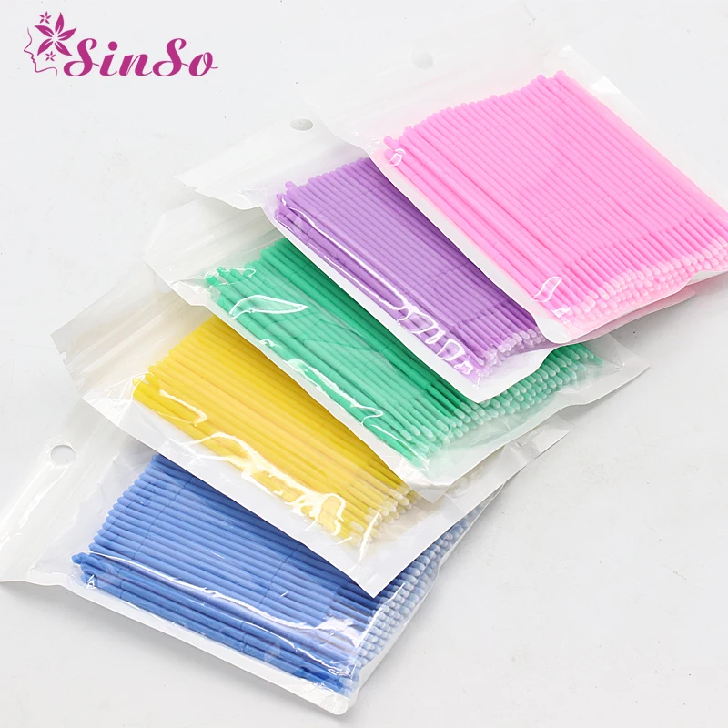 Sinso 100Pcs/bag Disposable MicroBrush Eyelashes Extension Individual Lash Removing Swab Micro Brush For Eyelash Extension Tools