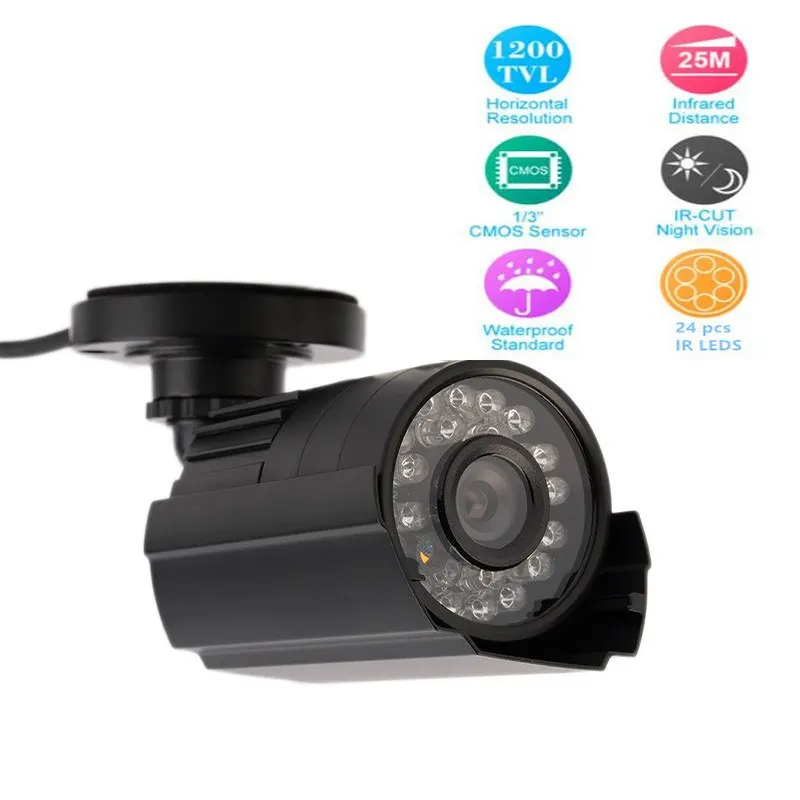 

CCTV Camera 1200TVL Outdoor Waterproof Night Vision Security Video System 25m IR Home Surveillance Mini Security Camera