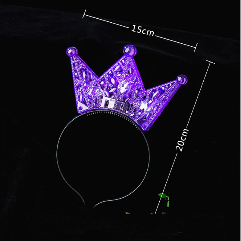 1 шт. красочный тиара корона принцессы светодиодный мигает повязка на голову для детей и взрослых осветить аксессуары для волос Rave сверкающие принадлежности для вечеринки - Цвет: hollow out purple