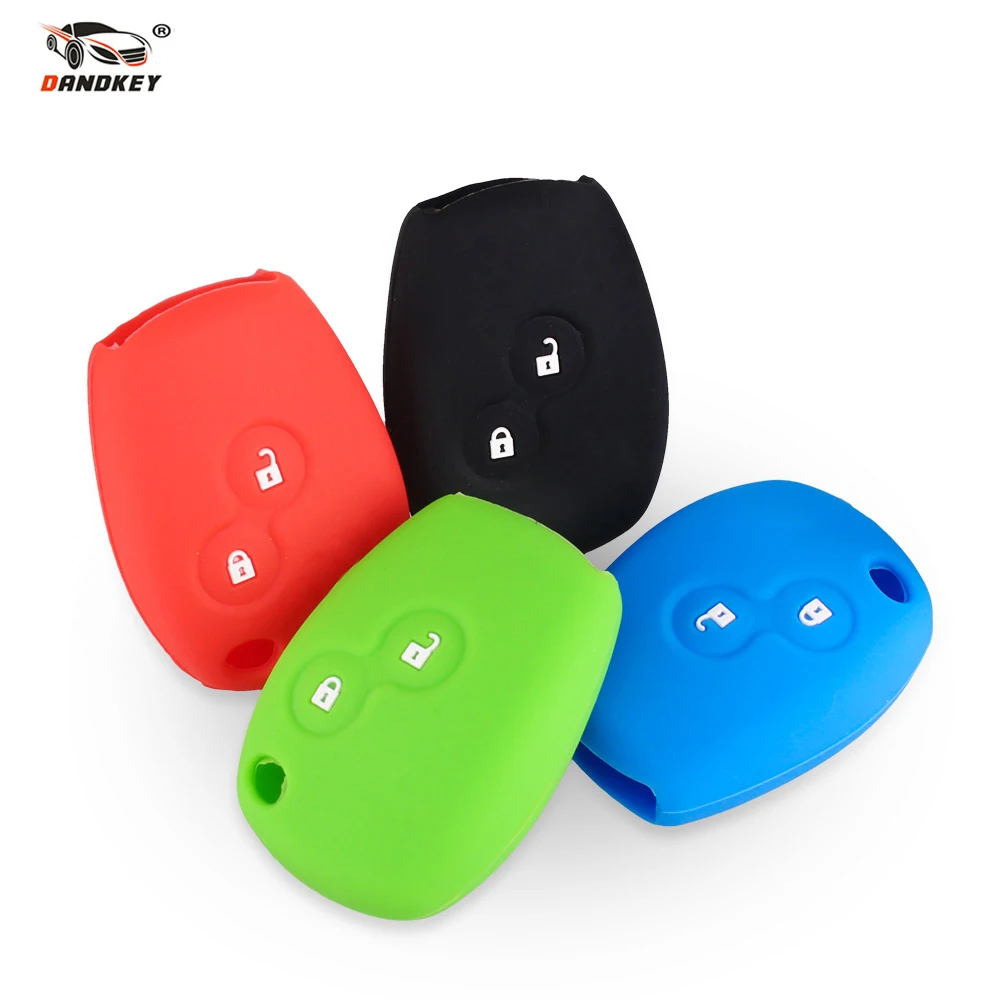 

DANDKEY Silicone Car Key Cover Case 3 Buttons for Renault Clio Scenic Megane Duster Sandero Captur Twingo Modus Car Remote Key