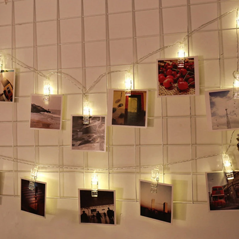 

1.5M 10 LED Garland Card Photo Clip Led String Fairy Lights Battery Operated Christmas Garlands Wedding Valentines Decoration