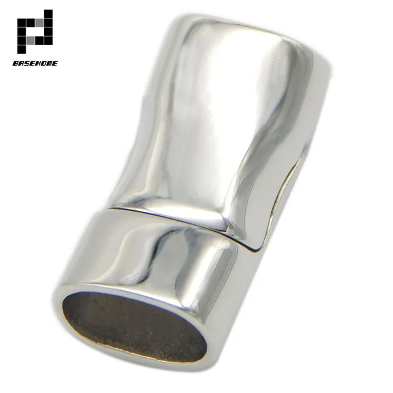 

BASEHOME 1pc Silver Tone Stainless Steel End Fastener Clasps Magnetic Clasps Hooks Fits Leather Cord Bracelets DIY
