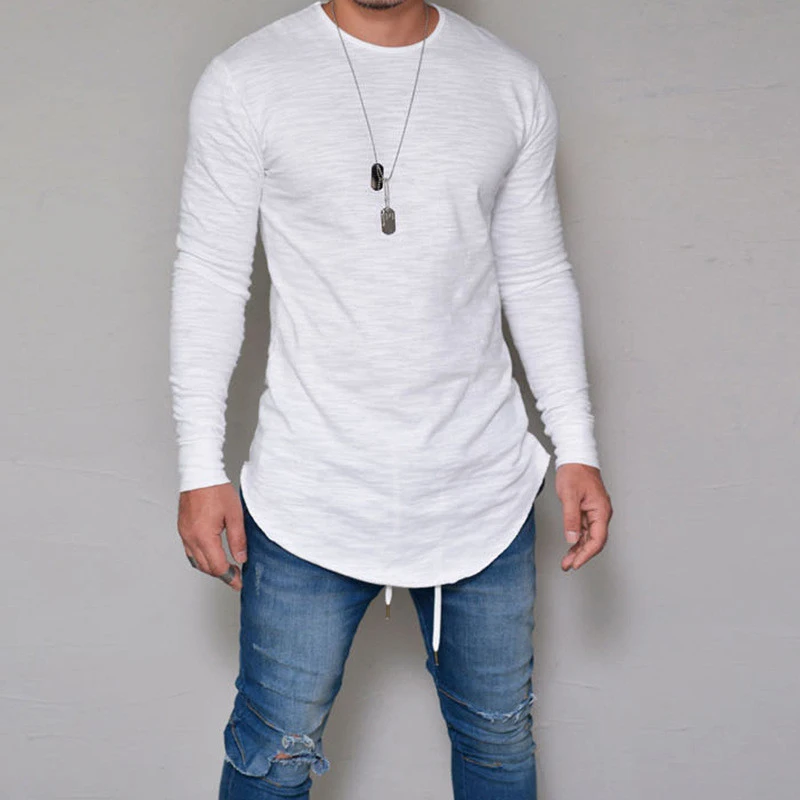 Hot 2019 New Spring Fashion O Neck Slim Fit Long Sleeve T