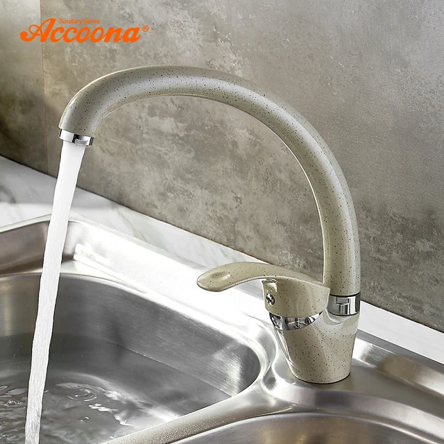 Best Price Accoona 3 Color Kitchen Faucet Mixer Cold And Hot Single Handle Swivel Spout Kitchen Water Sink Mixer Tap Kitchen Faucets A4053