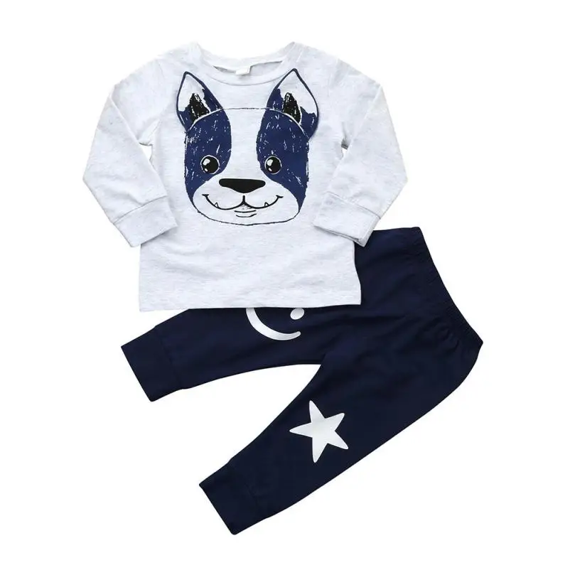 Girl Clothing Set Kids Cute Dog Print Sports Suit Children Tracksuit ...