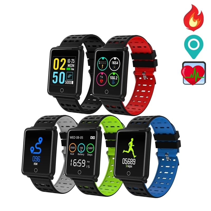 

Ataliqi Smart Bracelet IP68 Waterproof Color Screen Heart Rate Blood Pressure Monitoring GPS Track Movement Health Smart watch