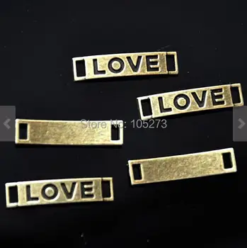 

20PCS Antique Bronze Sideways Love Connector Charm For Bracelets 28x6mm - DIY Accessory Jewelry Findings Making