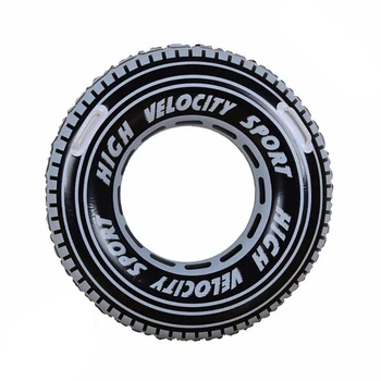 

Monster Truck Tire Inflatable Swimming Ring Float Raft for Men Boys 91cm 45" Black Swim Tube Circle with Handle Water Party Toys