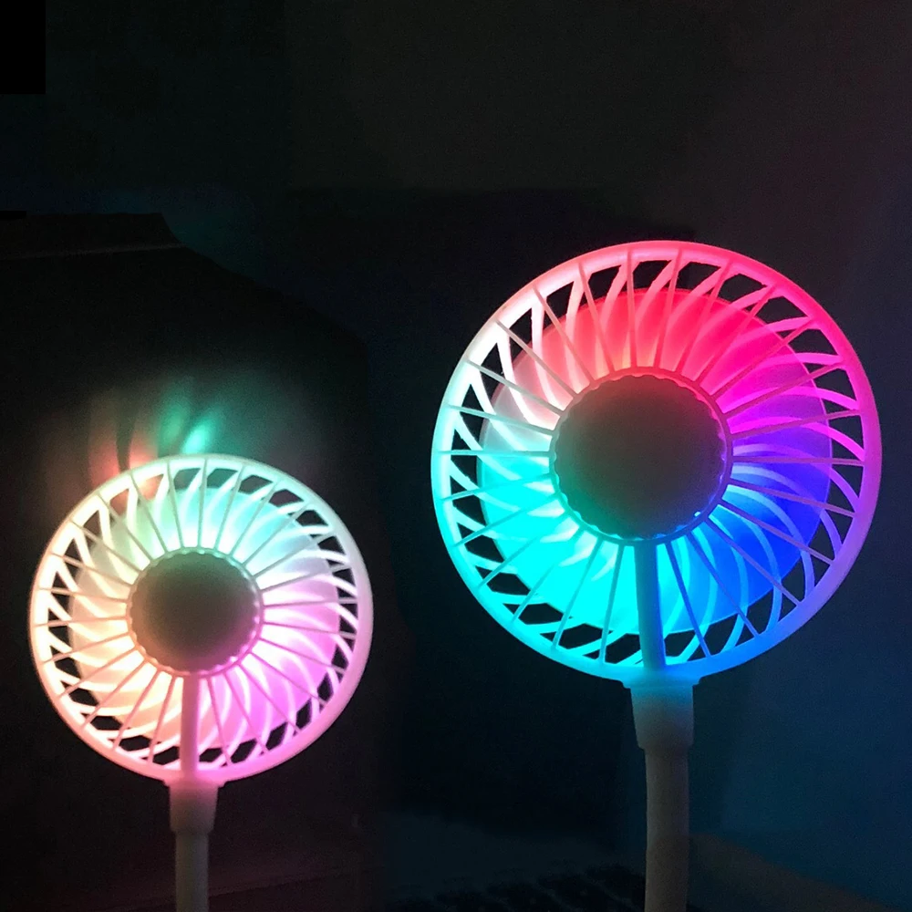 

Sports Portable Hanging Neck Fan Magic Color Small Charging Lazy Handheld Electric Fan Free Angle Desktop Earphone Fans